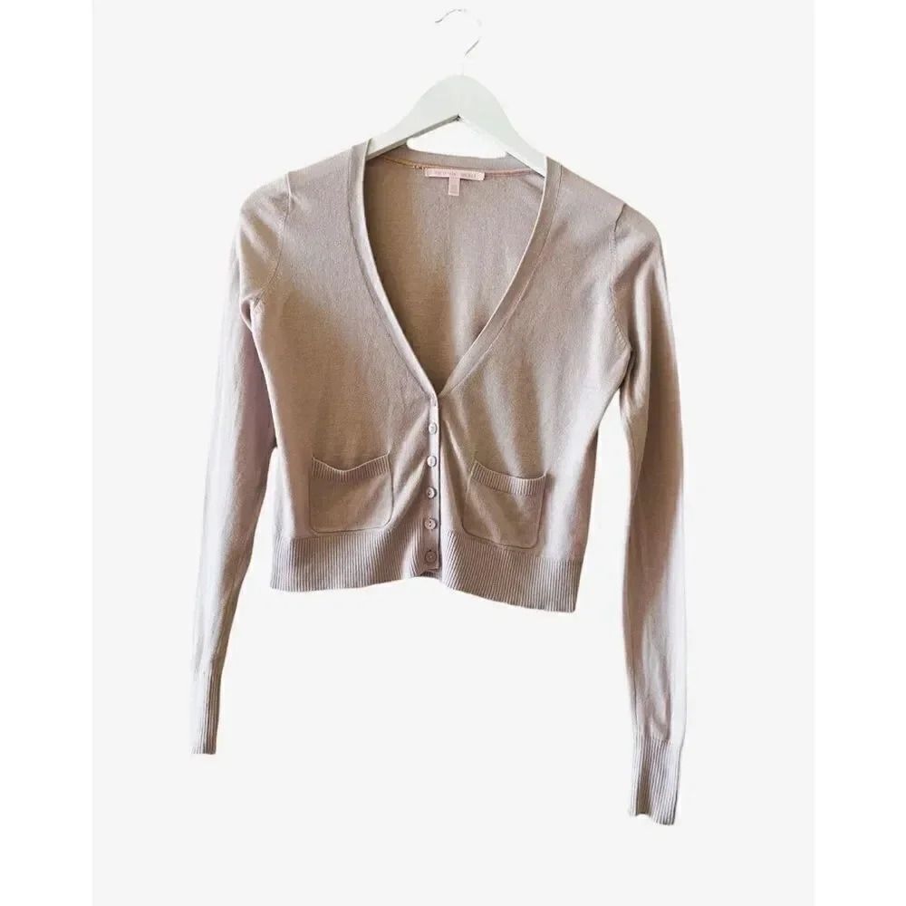 Victoria Secret Cropped Lavender Long Sleeves Cardigan Sweater SZ XS #1421